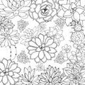 Doodle floral background in vector with doodles black and white coloring page Royalty Free Stock Photo