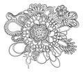 Doodle floral and lace style hand drawn pattern Royalty Free Stock Photo