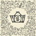 Doodle food icons Royalty Free Stock Photo