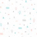 Doodle forest seamless pattern background.