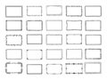 Doodle frames. Sketched hand drawn square shapes in different styles borders and photo frames vector set