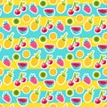 Doodle fruits seamless vector pattern Royalty Free Stock Photo