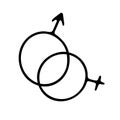 Doodle gender symbol of Venus and Mars