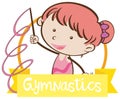 Doodle Girl with Gymnastics Sign