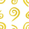 Doodle gold golden swirl ink hand drawn seamless pattern