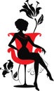 Doodle graphic silhouette of a woman