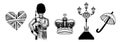 Doodle Great English London symbols - english crown, guard, umbrella