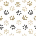 Doodle grey and gold paw print Royalty Free Stock Photo