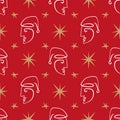 Doodle Groovy Santa Line Art Xmas New Year Hippie Seamless Pattern Gifts Paper Background