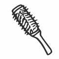 Doodle hairbrush for styling vector illustration. Comb hairdresser tool isolated