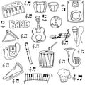 Doodle of hand draw music element Royalty Free Stock Photo