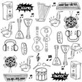 Doodle of hand draw music pack Royalty Free Stock Photo