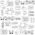 Doodle of hand draw music set Royalty Free Stock Photo