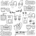 Doodle of hand draw music stock collection Royalty Free Stock Photo