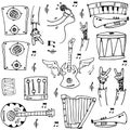 Doodle of hand draw stock music theme Royalty Free Stock Photo