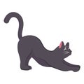 Doodle hand drawn Black cat isolated. Silhouette of Young playful pet closeup. Fantasy magic character for decoration Halloween