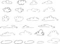 doodle hand drawn clouds