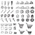 Doodle hand drawn icons Royalty Free Stock Photo