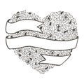 Doodle hand drawn love valentine abstract card template