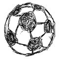 Doodle hand drawn soccer ball icon Royalty Free Stock Photo