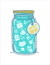 Happiness concept. Jar of happiness. Royalty Free Stock Photo