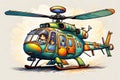 Doodle helicopter in impressionist style