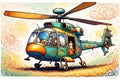 Doodle helicopter in impressionist style