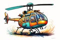 Doodle helicopter in impressionist style