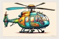 Doodle helicopter in impressionist style