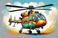 Doodle helicopter in impressionist style