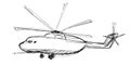 Doodle helicopter on a white background.