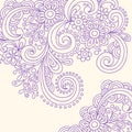 Doodle Henna Abstract Swirls Vector