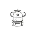 Doodle hiking backpack icon.