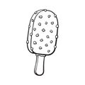 Doodle of ice cream choc-ice with nuts