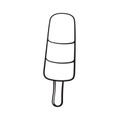 Doodle of ice cream tri-color fruit ice lolly