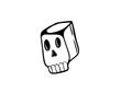 Doodle icon Skull drawing