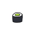 Doodle icon. sushi, asian food. vector illustration