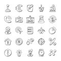 Doodle Icons Banking And Finance Royalty Free Stock Photo