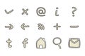 Doodle icons set isolated on white background Royalty Free Stock Photo