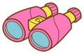 doodle illustration of binocular with sticker style and recolorable Royalty Free Stock Photo