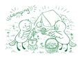 Greeting card Day of friendship - doodle illustration camping wi