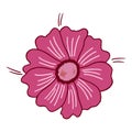 Doodle illustration of flower. Spring season. Hand drawn simple element. St Vaentines or mothers day greeting card.