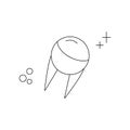 Doodle illustration. Science technology concept. Isolated vector icon. Internet technology. Space satellite in abstract