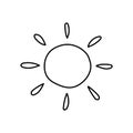 Doodle illustration of simple sun