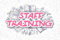 Staff Training - Cartoon Magenta Word. Business Concept.