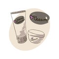 Doodle image of a hand cream for body skin care cream