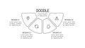 Doodle infographic elements with 4 options. Vector business template for presentation