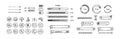 Doodle interface design elements. Click icons collection. Sketch loading bars, search boxes, on off switch, password window,
