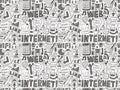 Doodle internet web seamless pattern Royalty Free Stock Photo