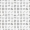 Doodle internet web seamless pattern Royalty Free Stock Photo